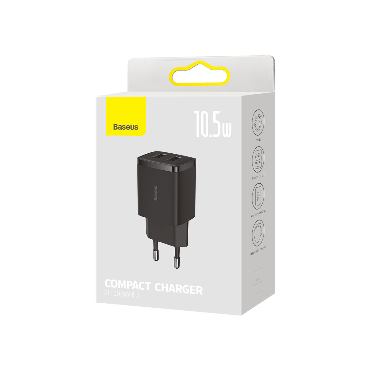 Ładowarka sieciowa Compact 2x USB 10.5W czarny (5)