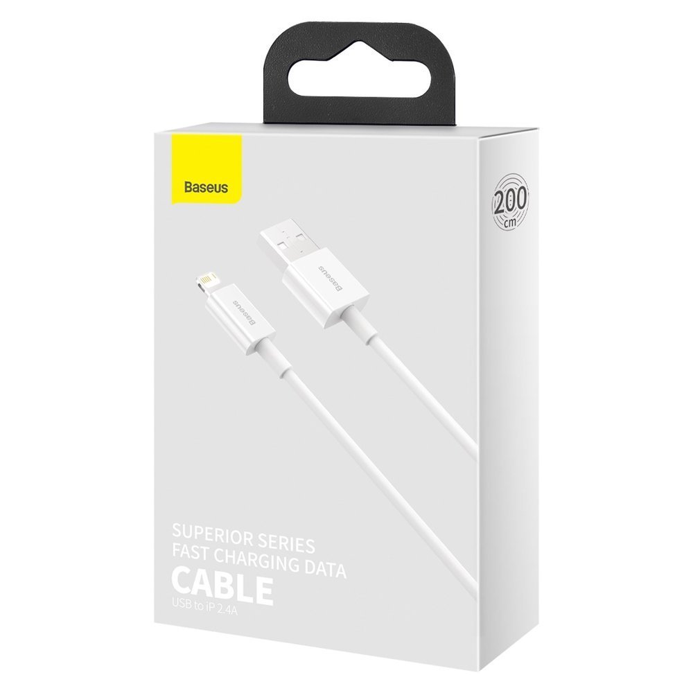 Superior kabel przewód USB Iphone Lightning 2.4A 2m Biały (5)