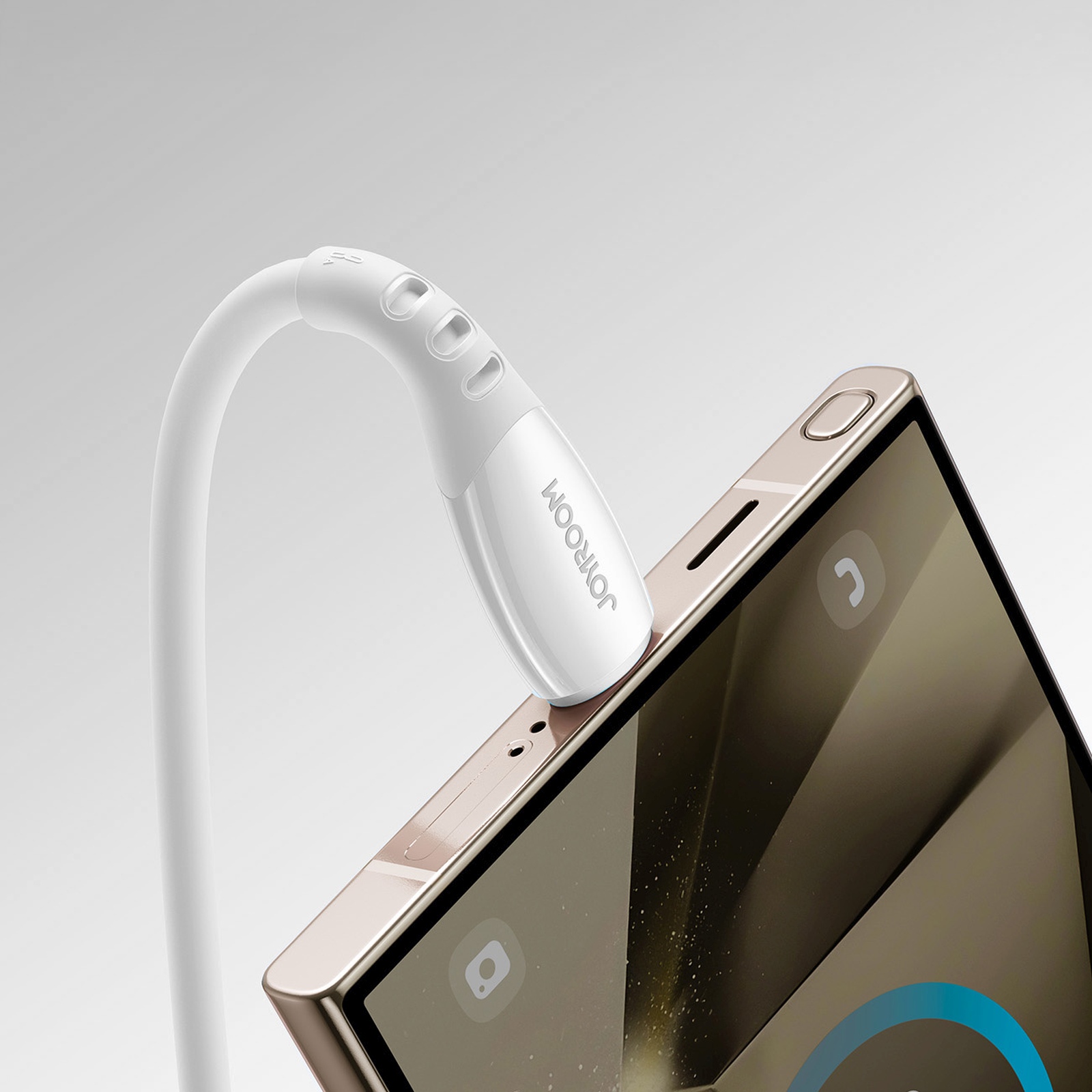 Kabel przewód USB-A - USB-C Vibrant Series 3A 1.2m - biały (9)