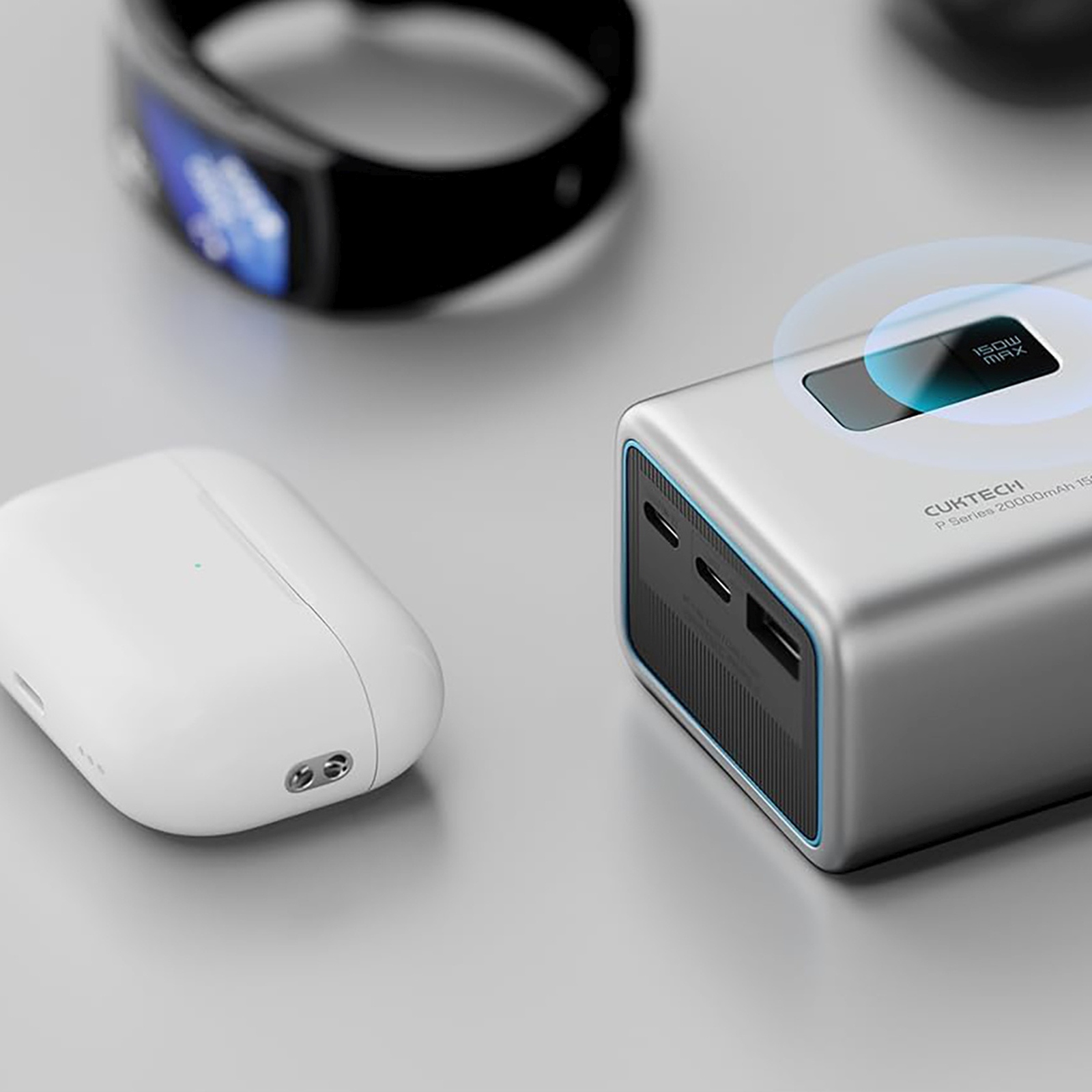 Powerbank 20000mAh USB-A USB-C 150W - szary (7)