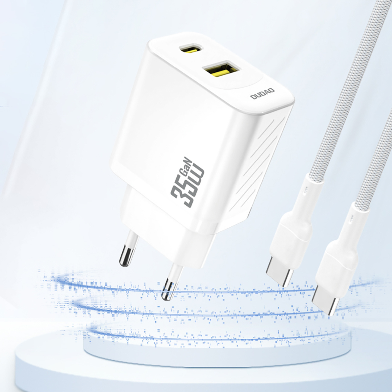 Ładowarka sieciowa z kablem USB-C 1m 35W - biała (4)
