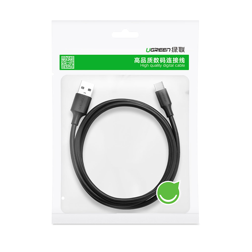 Kabel przewód przejściówka USB - USB-C Quick Charge 3.0 3A 0.25m czarny (5)