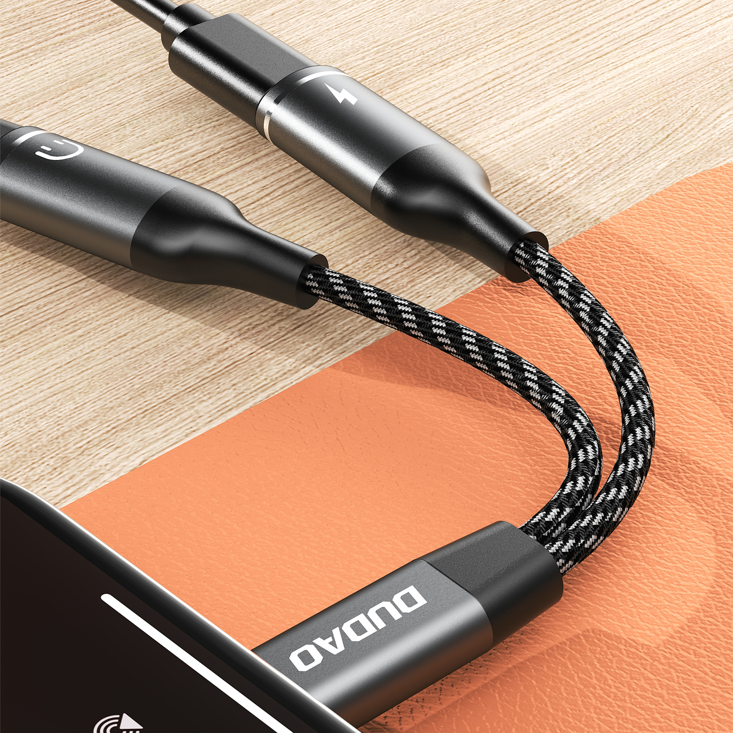 2w1 Adapter przejściówka rozdzielacz USB-C na zasilanie i słuchawki - szary (8)