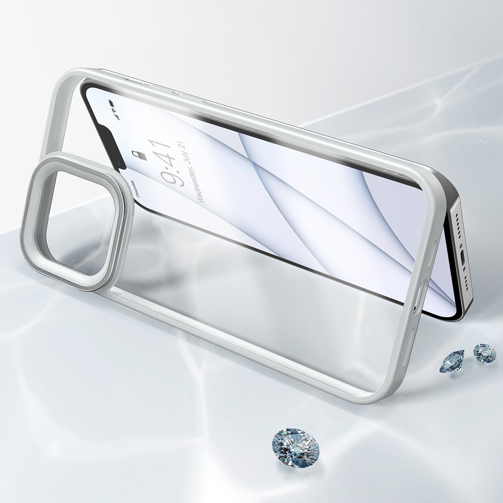 Pancerne odporne etui do iPhone 13 Pro z żelową ramką szary (10)
