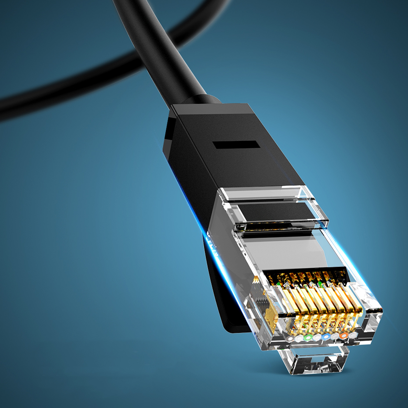 Kabel sieciowy patchcord LAN Ethernet U/UTP Cat. 6 1000Mb/s 8m - czarny (6)