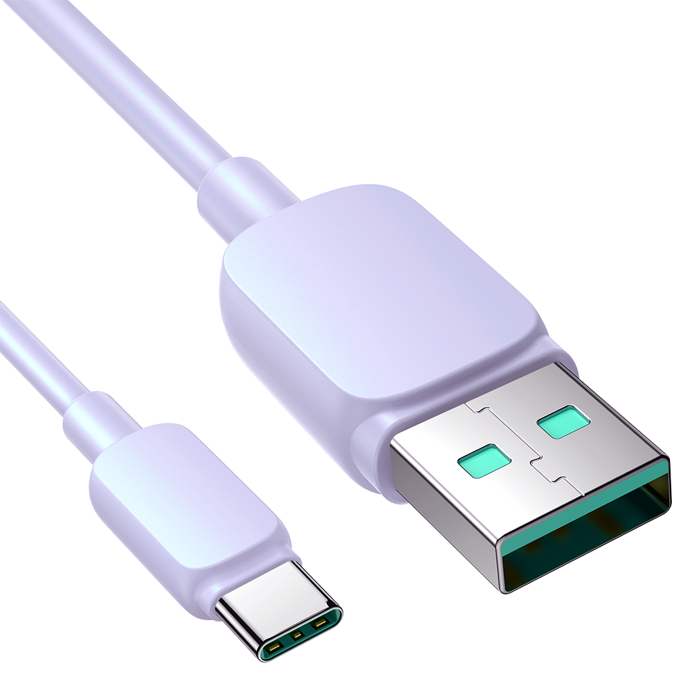 Kabel przewód USB-A - USB-C 3A 1.2m fioletowy (4)