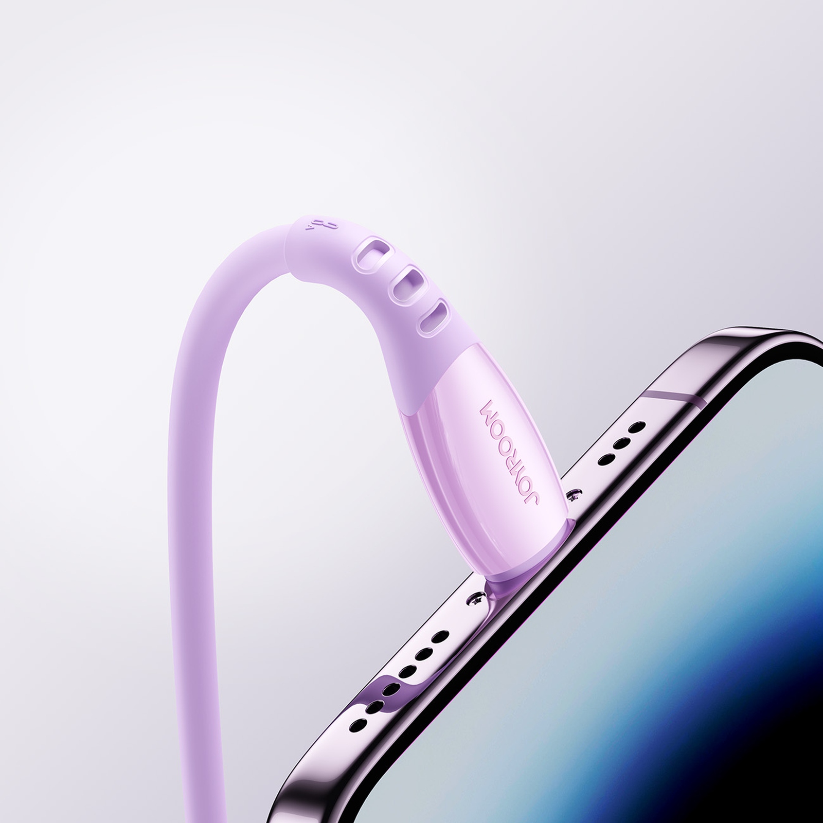 Kabel przewód USB-A - iPhone Lightning Vibrant Series 3A 1.2m - fioletowy (10)