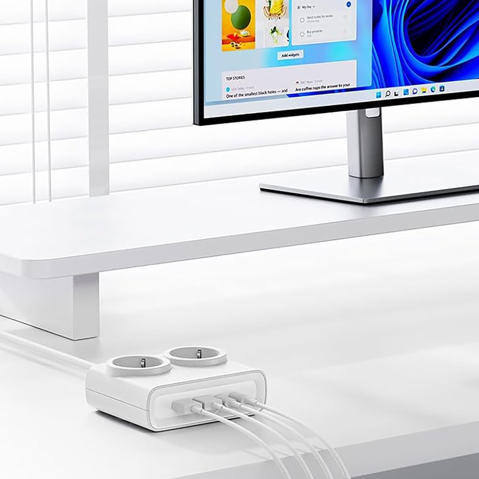 Listwa zasilająca 6w1 AC USB-A USB-C 25W - biała (3)