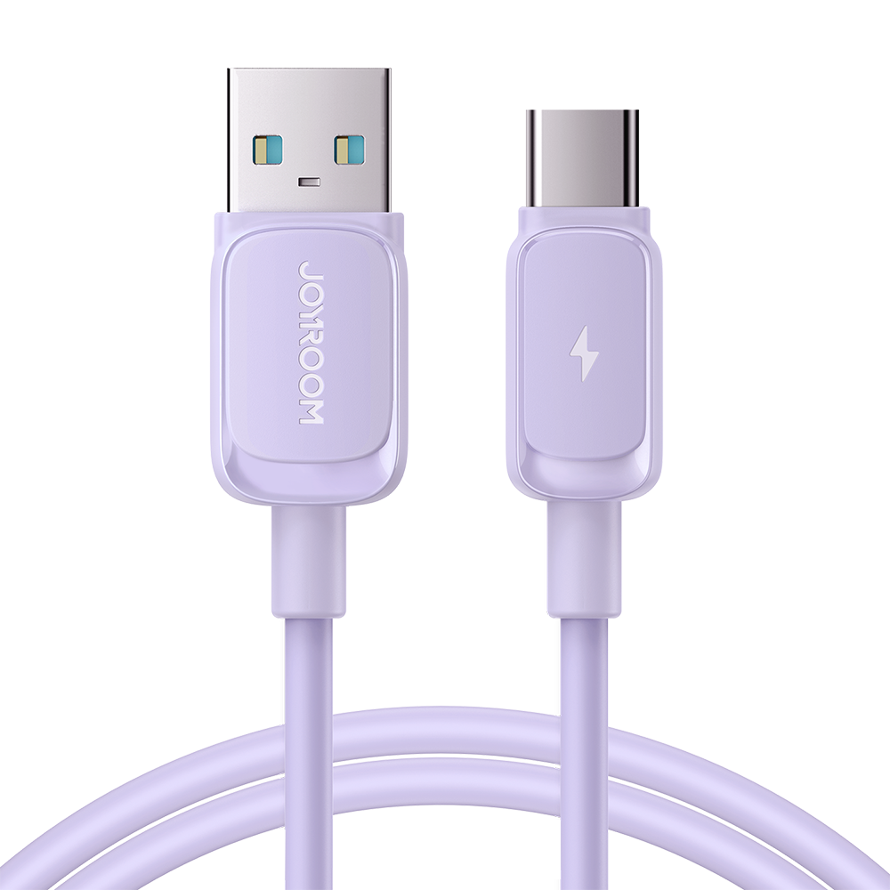 Kabel przewód USB-A - USB-C 3A 1.2m fioletowy (3)
