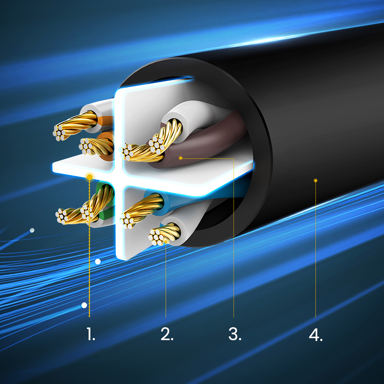 Kabel sieciowy patchcord LAN Ethernet U/UTP Cat. 6 1000Mb/s 8m - czarny (8)