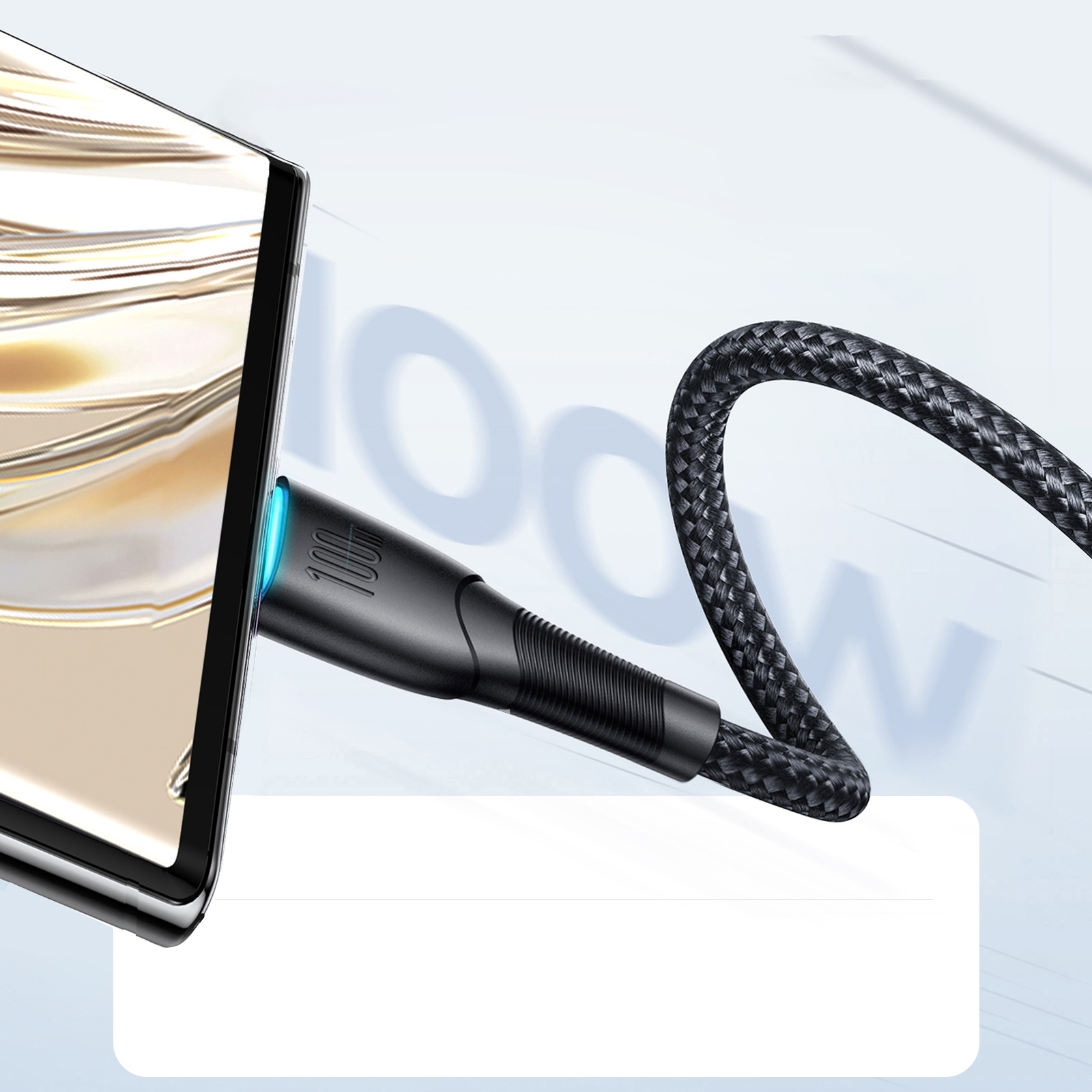 Kabel przewód Starry Series USB-A - USB-C 100W 1m czarny (8)