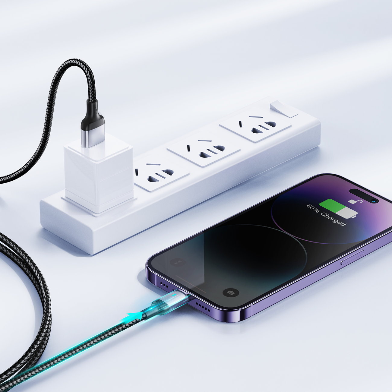 Kabel przewód do iPhone USB-C - Lightning A10 Series 20W 1.2m czarny (7)