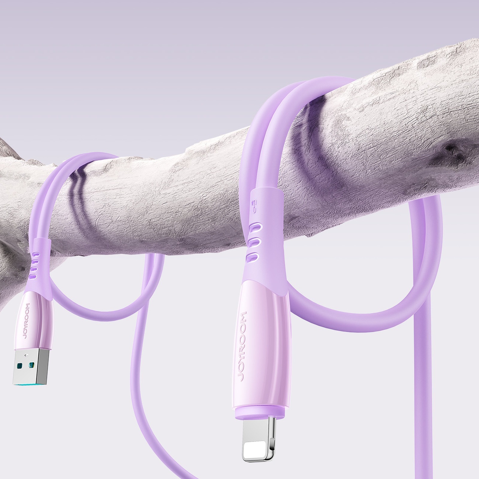 Kabel przewód USB-A - iPhone Lightning Vibrant Series 3A 1.2m - fioletowy (9)