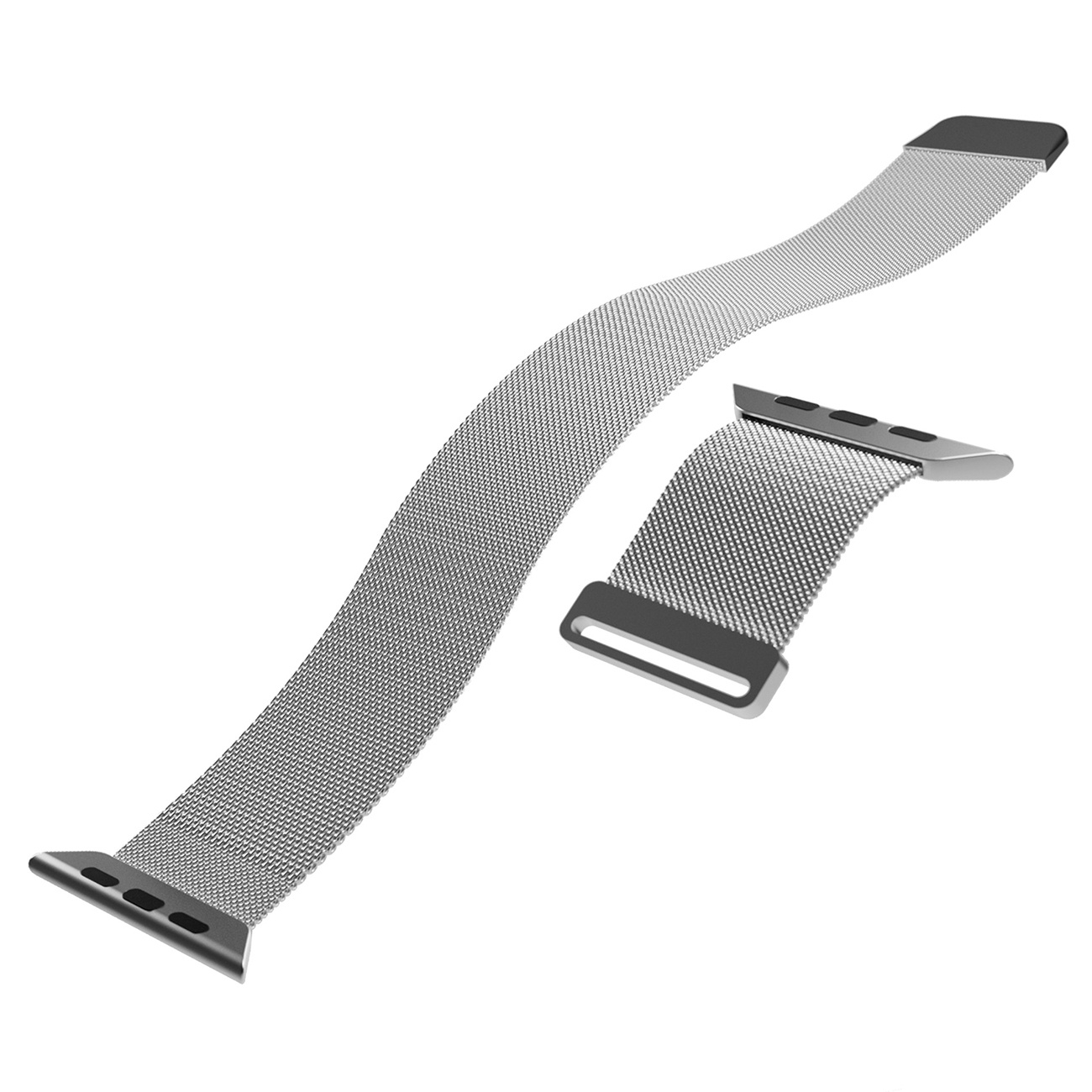 Pasek ze stali nierdzewnej do zegarka Apple Watch 42 44 45 49 mm Milanese - srebrny (10)