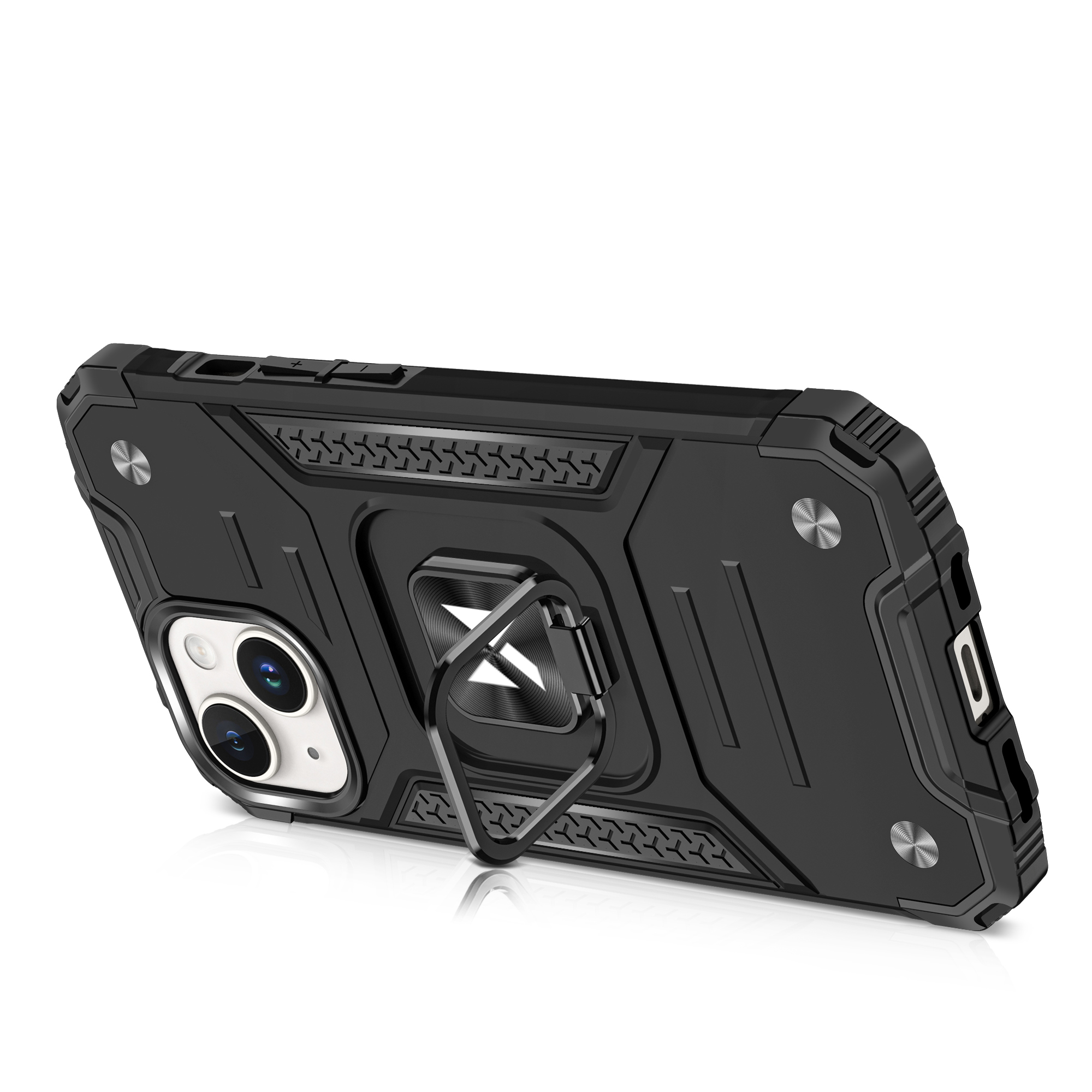 Pancerne etui z uchwytem na palec do iPhone 15 Plus Ring Armor czerwone (4)