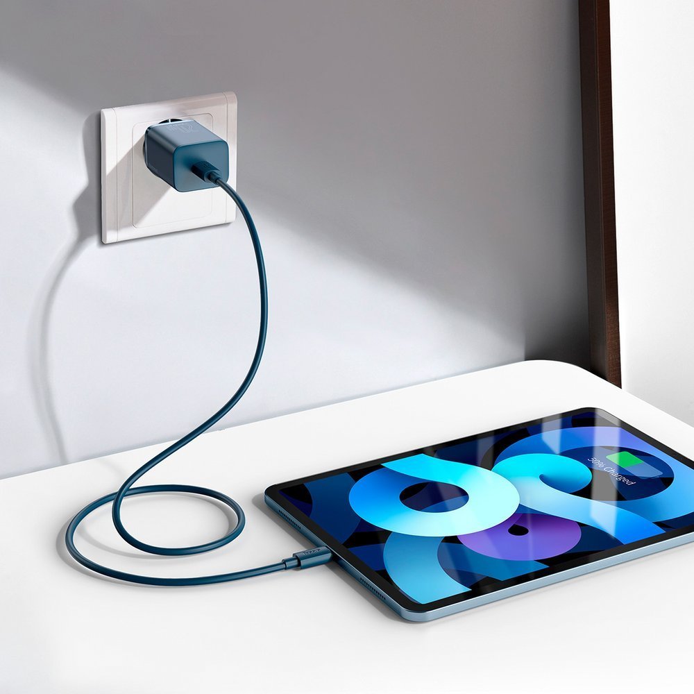 Super Si 1C szybka ładowarka USB-C 20W PD + kabel do iPhone Lightning 1m niebieski (10)