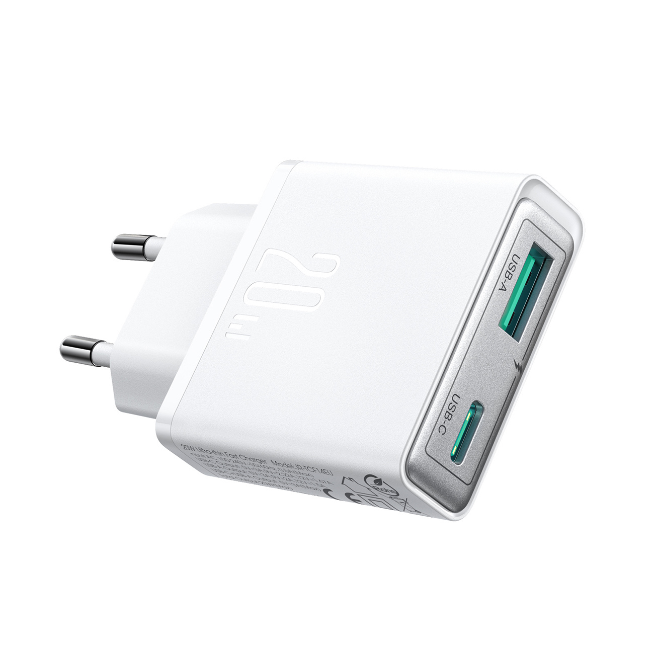 Mała i supercienka ładowarka sieciowa 20W USB-A USB-C - biała (6)