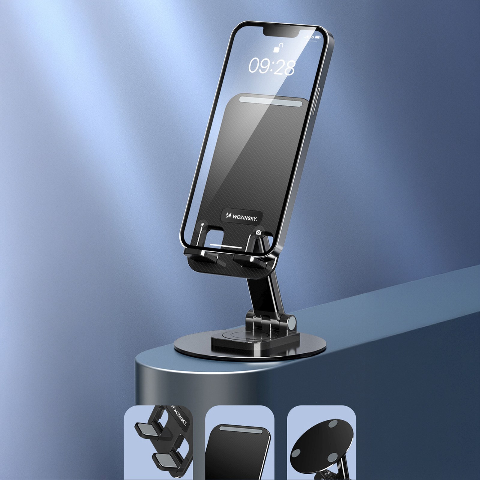 Podstawka stojak stabilny pod telefon tablet - czarny (4)
