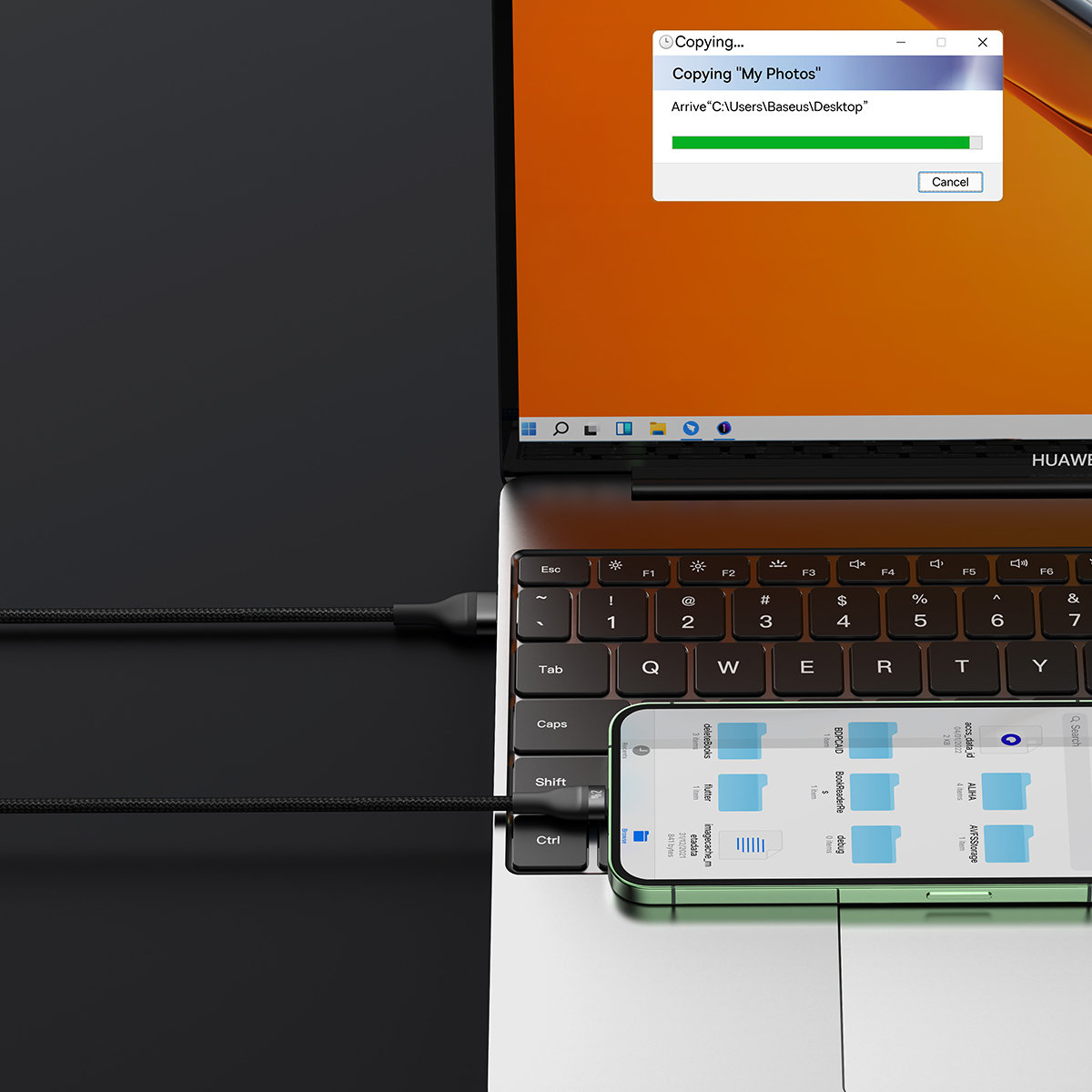 Kabel przewód 3w1 USB do USB-C / iPhone Lightning / micro USB 1.2m - czarny (10)