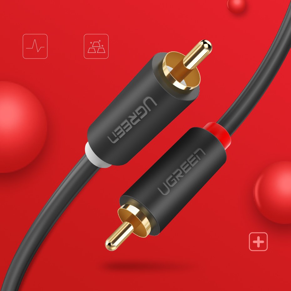 Kabel przewód stereo audio video 2 RCA 2x Cinch 5m szary (9)