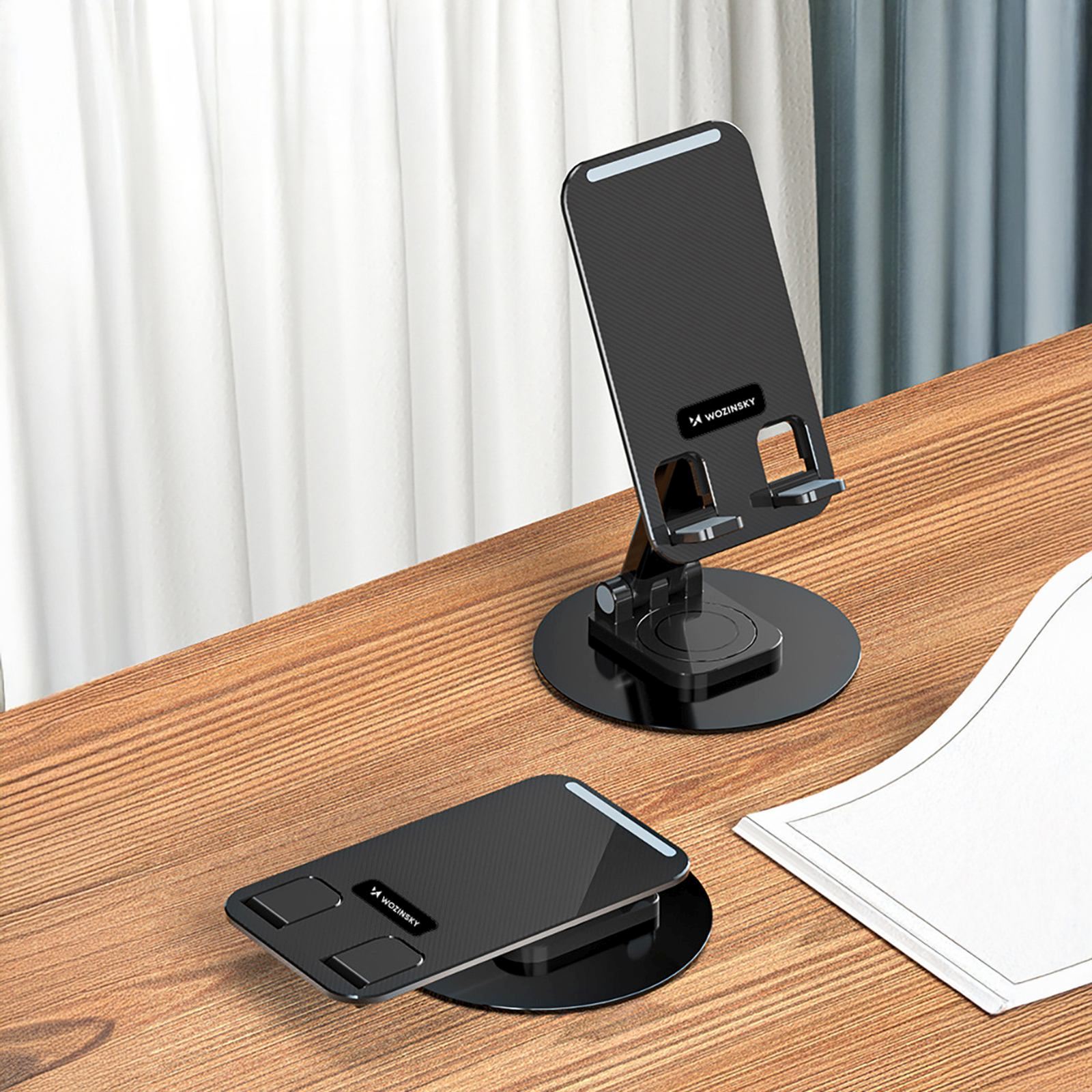 Podstawka stojak stabilny pod telefon tablet - czarny (9)