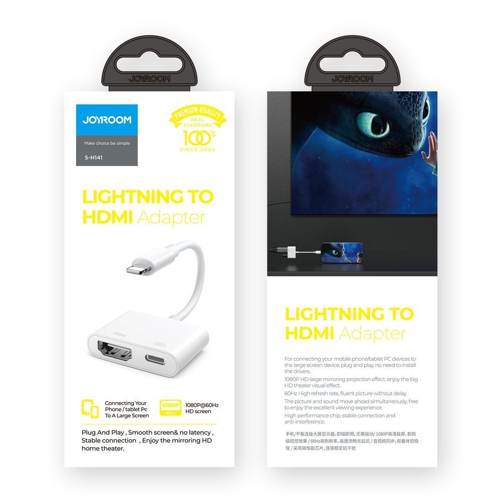 Adapter przejściówka z iPhone Lightning na HDMI FullHD + Lightning biały (5)