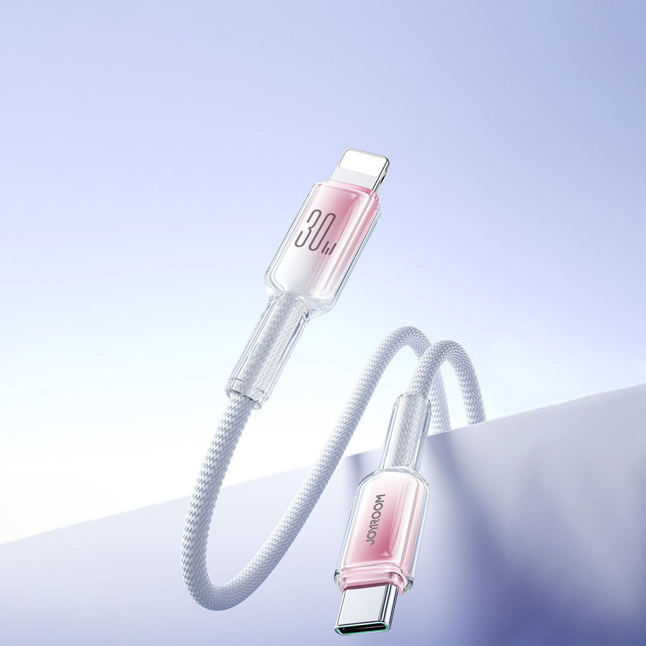 Kabel przewód Crystal-Clear Series 30W USB-C - iPhone Lightning 1.2m - biały (9)