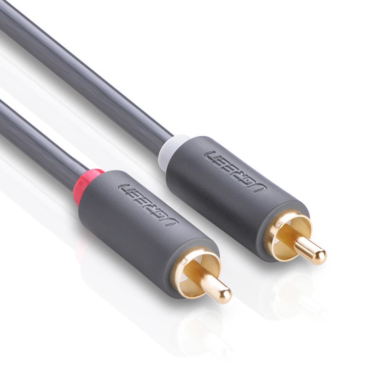 Kabel przewód stereo audio video 2 RCA 2x Cinch 5m szary (4)