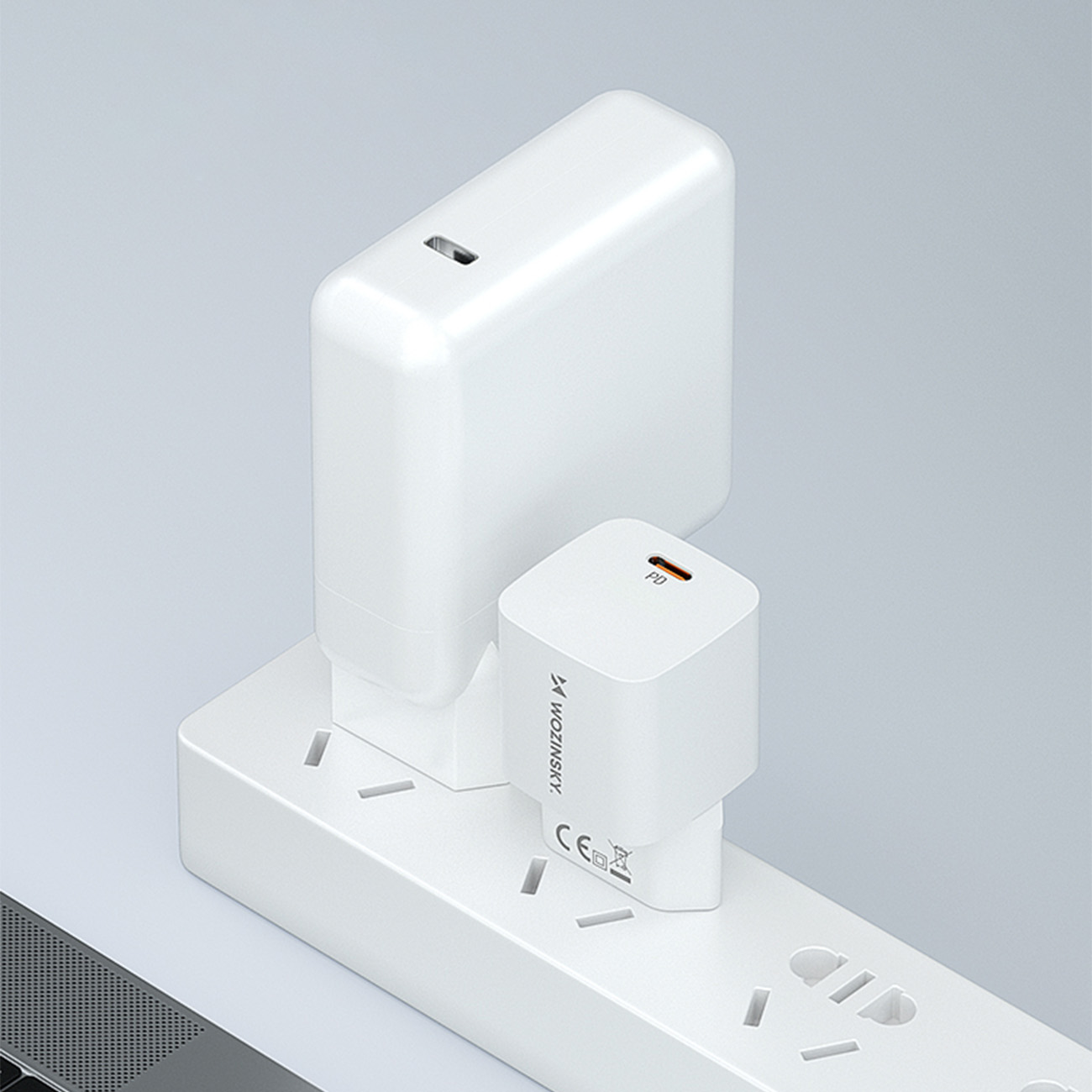 Ładowarka sieciowa 100-240V PD USB-C 20W biała (10)