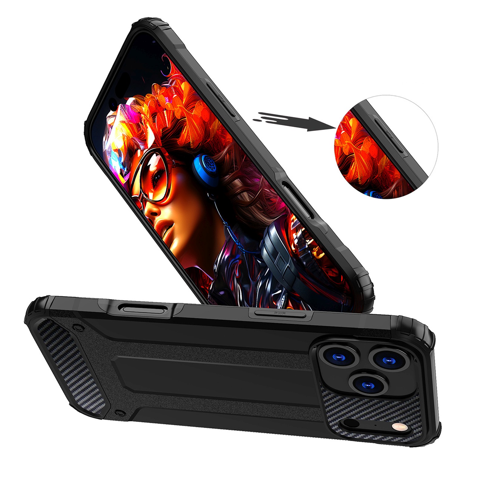 Etui pancerne na iPhone 17 Pro Max Hybrid Armor - czarne (5)