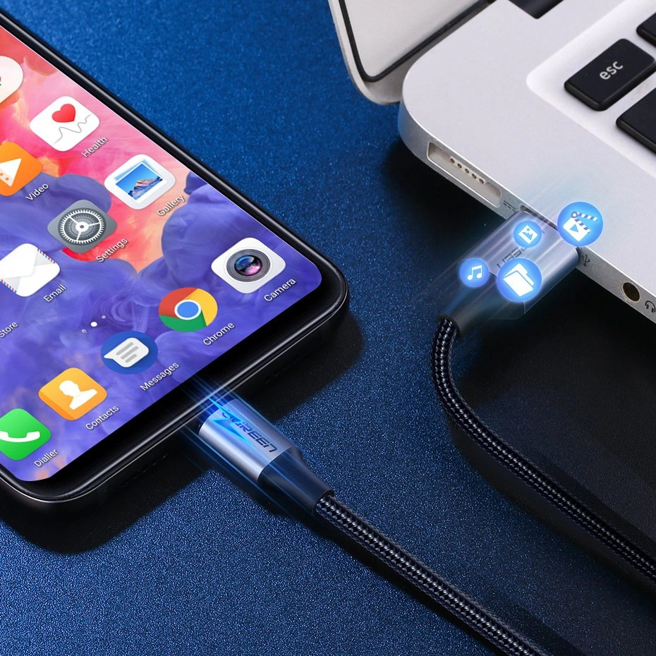 Kabel przewód USB-A - USB-C QC 3.0 3A 1.5m - szary (7)