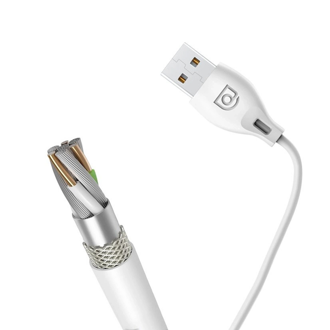 Kabel przewód USB-A - MicroUSB L4M 2.4A 1m - biały (5)