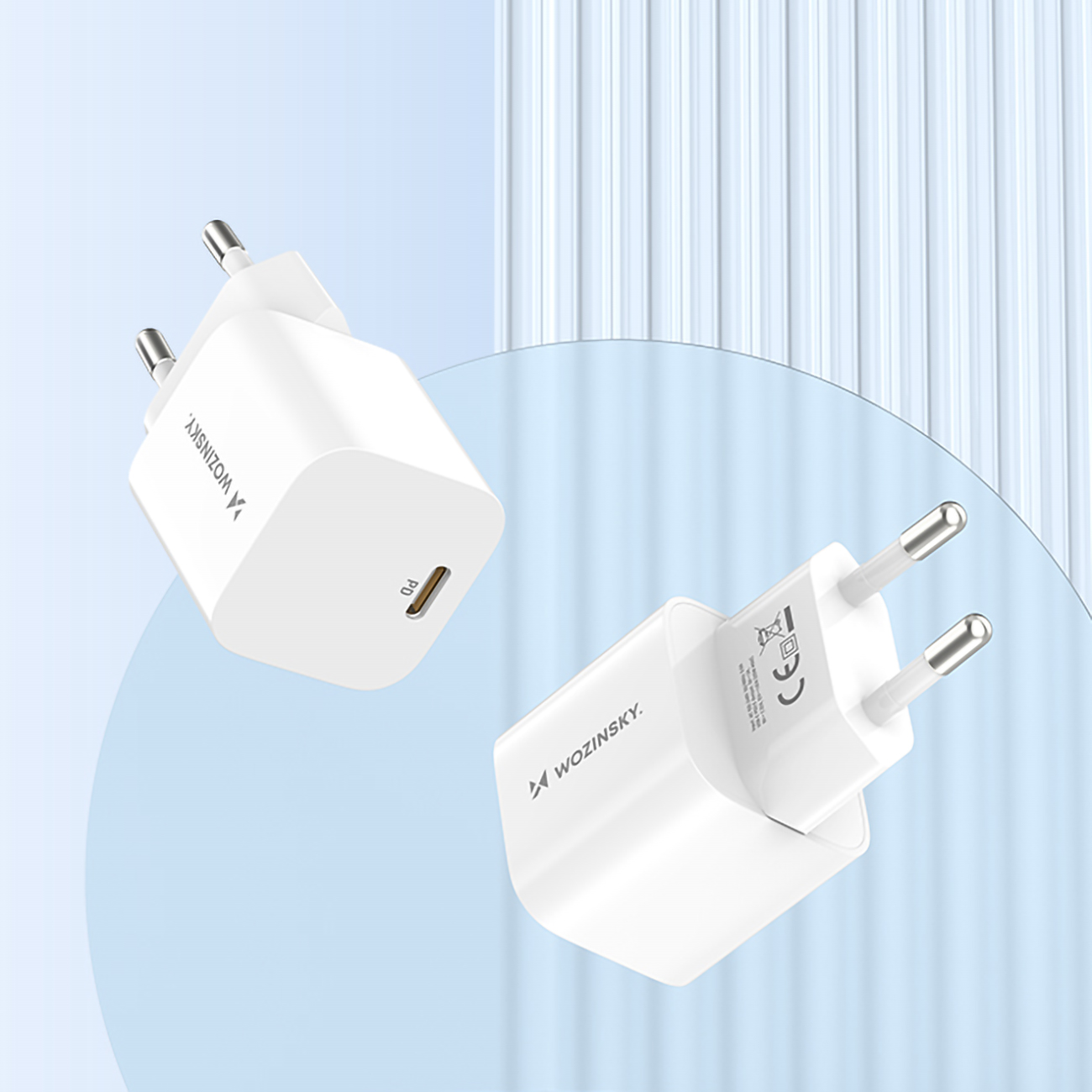 Ładowarka sieciowa 100-240V PD USB-C 20W biała (7)