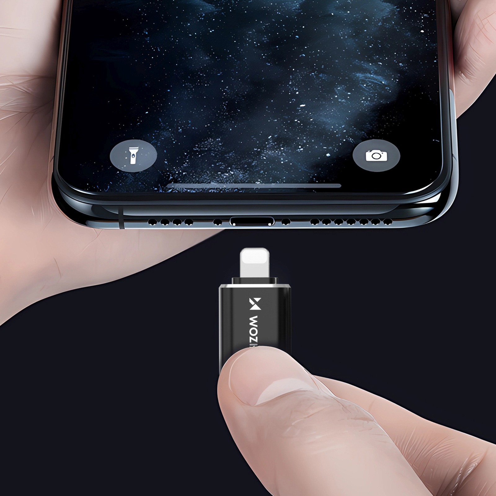Adapter przejściówka iPhone Lightning - USB-C - czarny (7)