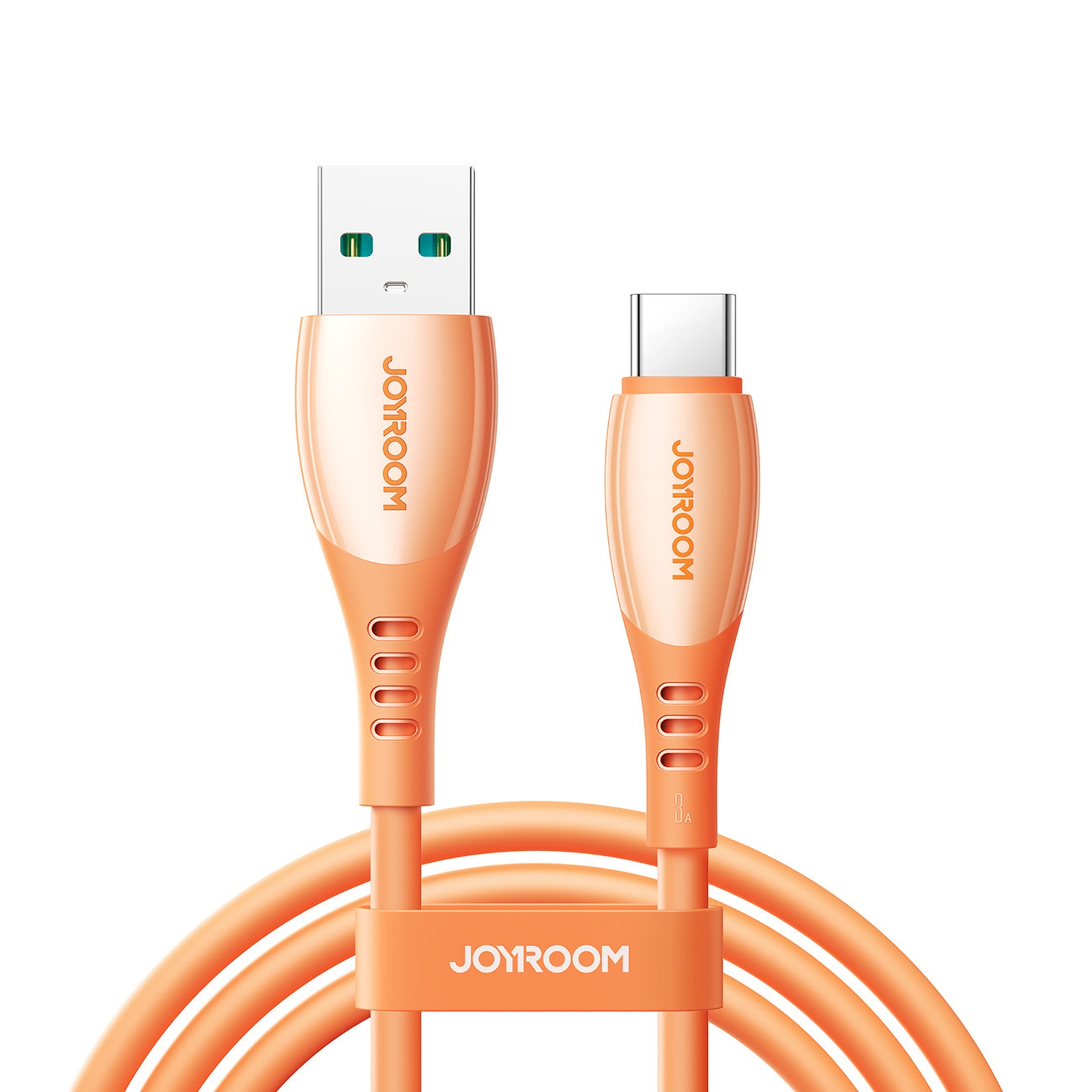 Kabel przewód USB-A - USB-C Vibrant Series 3A 1.2m - pomarańczowy