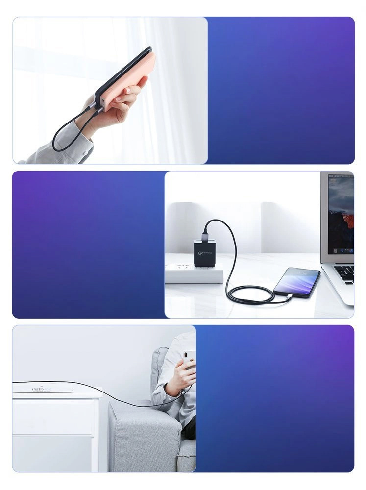 Kabel przewód USB-A - USB-C QC 3.0 3A 1.5m - szary (10)