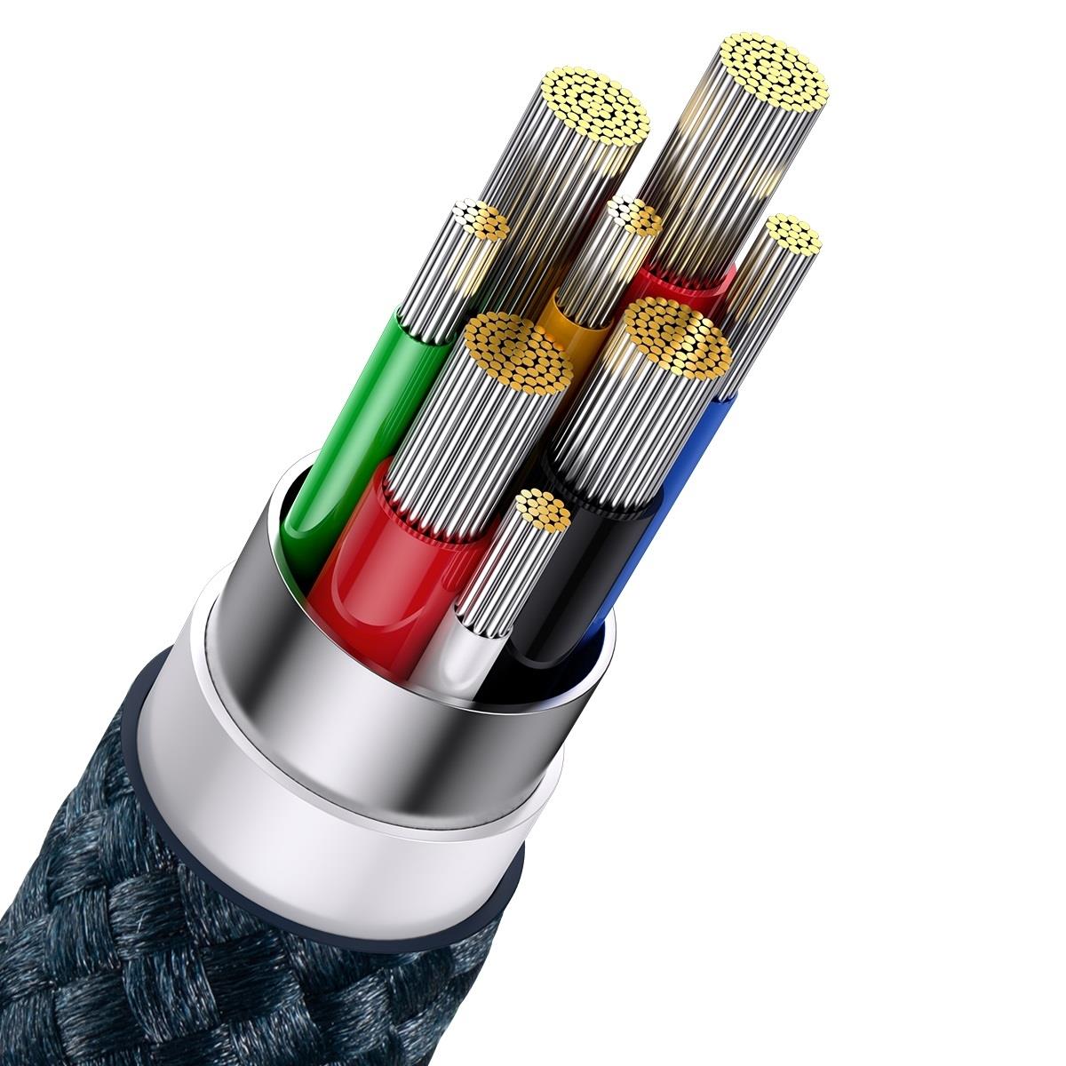 Flash Series II kabel USB-C USB Typ A Iphone Lightning microUSB 100W 1.5m niebieski (6)