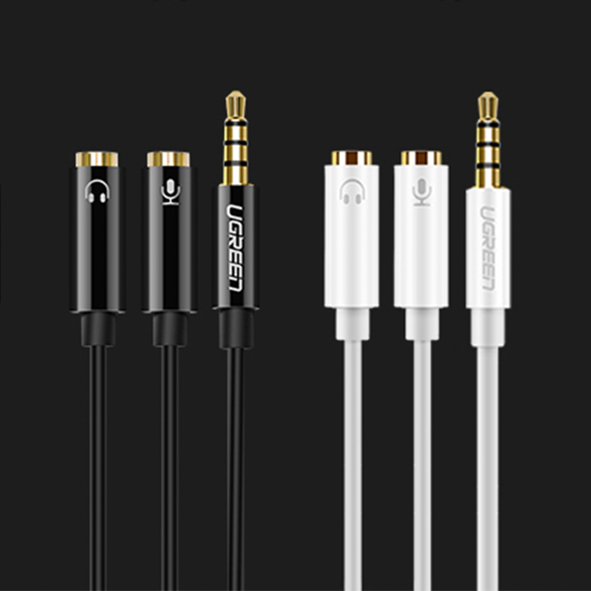 Rozdzielacz przejściówka mini jack 3.5 mm - 2 x mini jack 3.5mm mikrofon i słuchawki czarny (9)