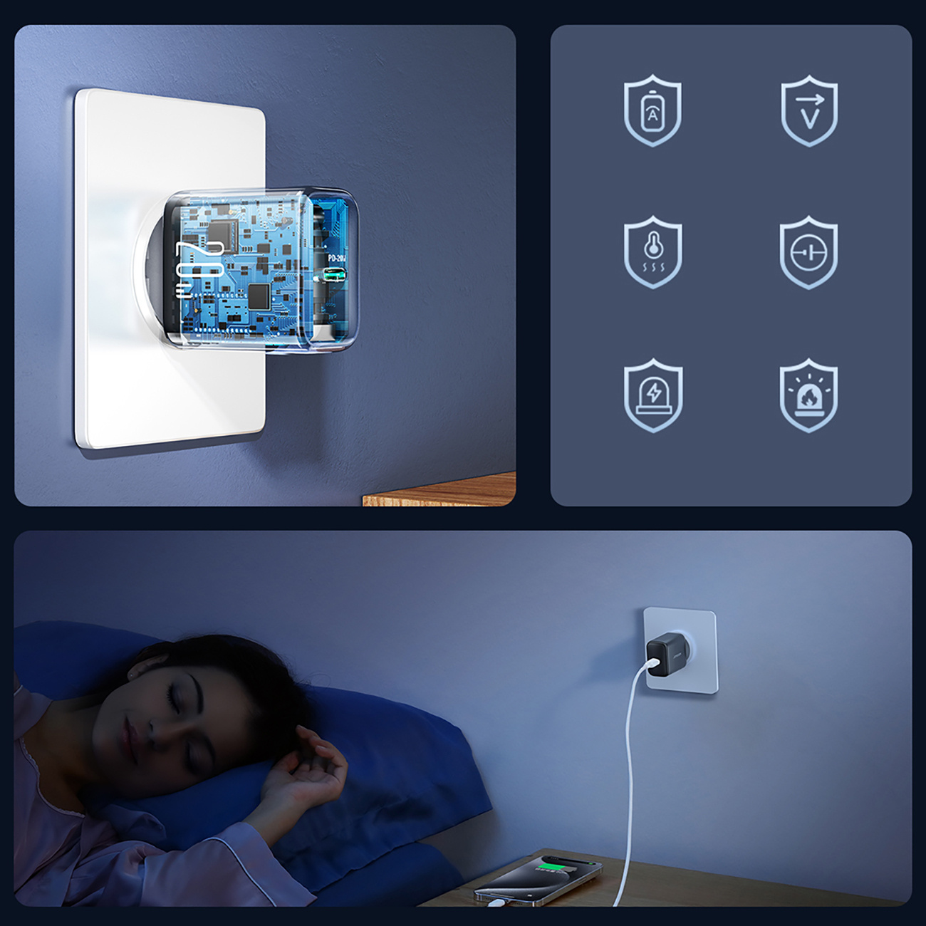 Ładowarka sieciowa USB-C PD QC 20W - czarna (10)