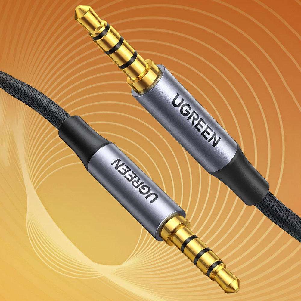 Kabel przewód audio AUX mini jack 3.5mm męski 3m czarny (4)
