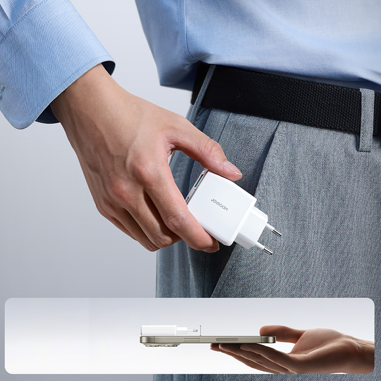Mała i supercienka ładowarka sieciowa 20W USB-A USB-C - biała (11)