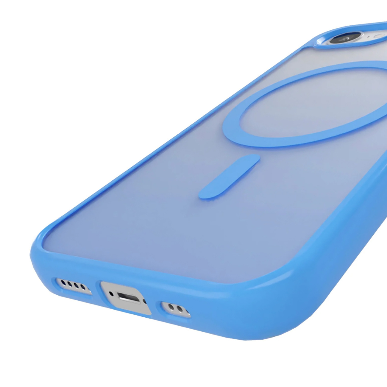 Etui silikonowe pokrowiec do iPhone 16e Gradient MagSafe - niebieskie (4)