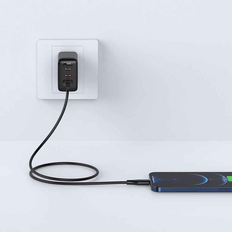 Kabel przewód do iPhone MFI USB - Lightning 2.4A 1.2m czarny (4)