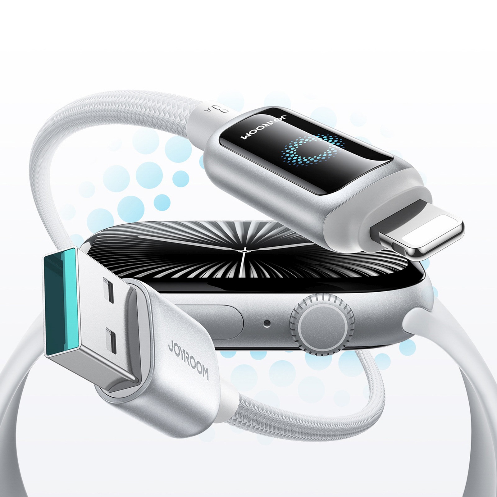 Kabel przewód USB-A - iPhone Lightning 3A 1.2m - biały (7)