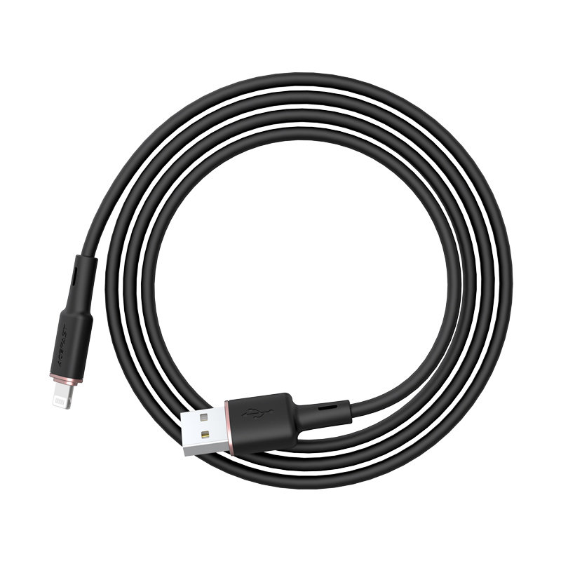 Kabel przewód do iPhone MFI USB - Lightning 2.4A 1.2m czarny (3)