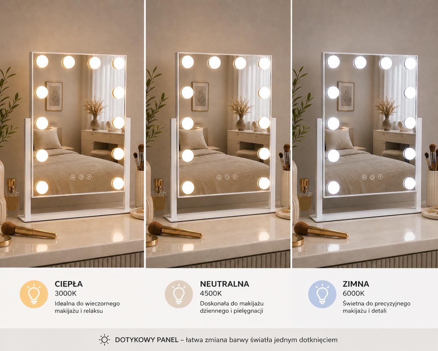 Lustro podświetlane LED HOLLYWOOD 34x47cm (3)