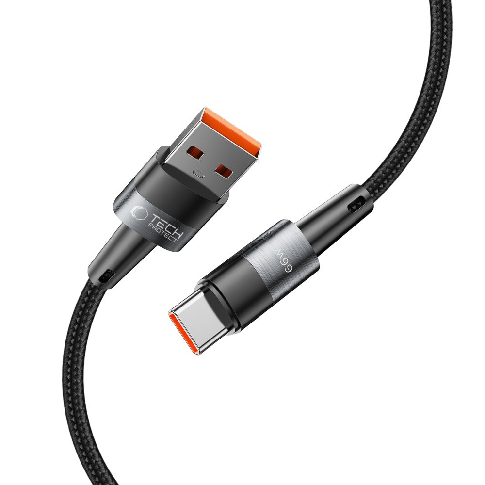 Kabel przewód USB-C - USB-A 66W 6A 0.25m - szary (3)