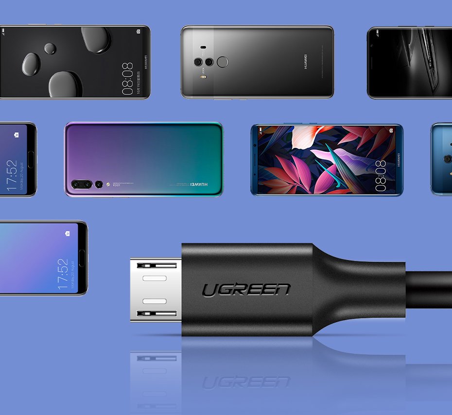 Kabel przewód USB - micro USB 2.4A 480Mbps 1.5m czarny (11)