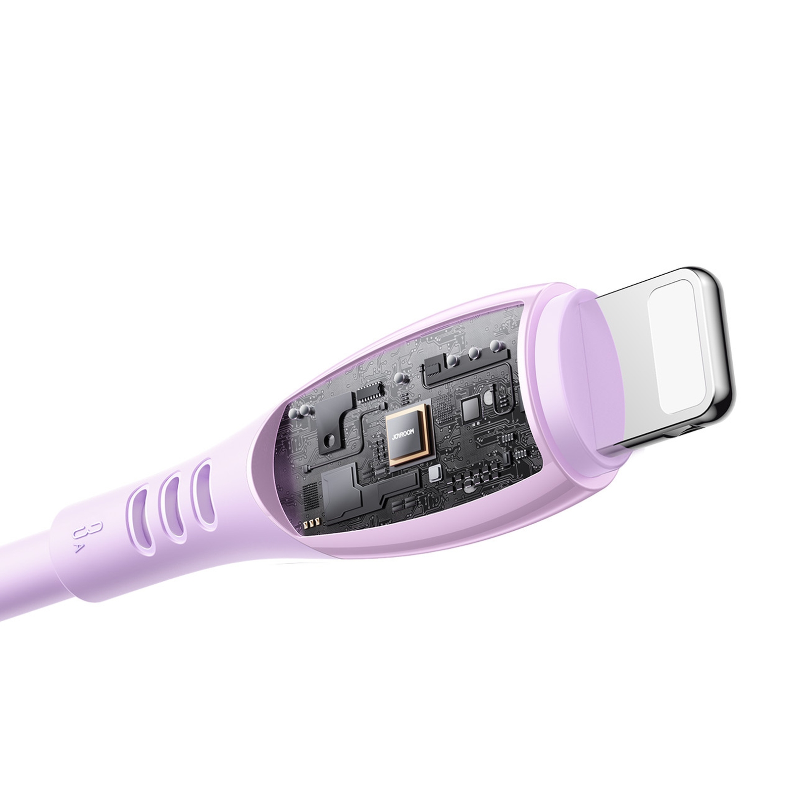 Kabel przewód USB-A - iPhone Lightning Vibrant Series 3A 1.2m - fioletowy (4)