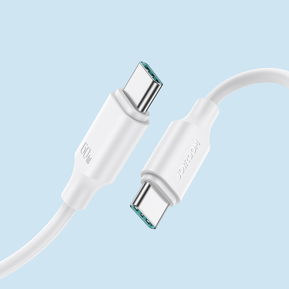 Kabel przewód USB-C - USB-C 480Mb/s 60W 1m biały (4)